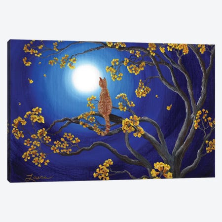Golden Flowers In Moonlight Canvas Print #LAI44} by Laura Iverson Canvas Print