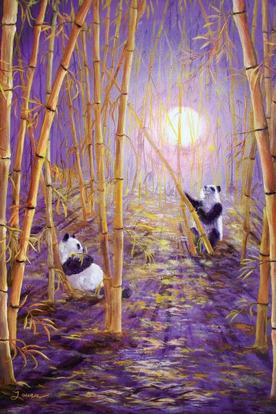 Chinese Culture: Harvest Moon Pandas by Laura Iverson