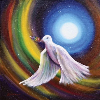 Love Is Love Peace Dove by Laura Iverson metal wall art