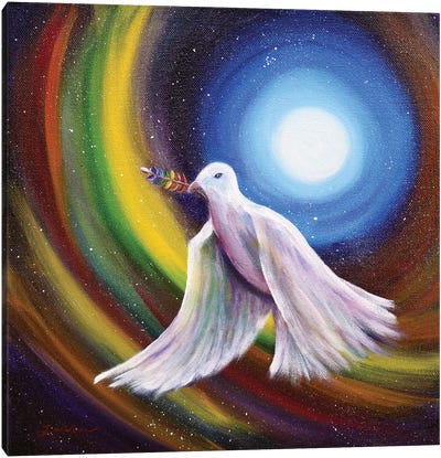 Love Is Love Peace Dove Canvas Art Print - Dove & Pigeon Art