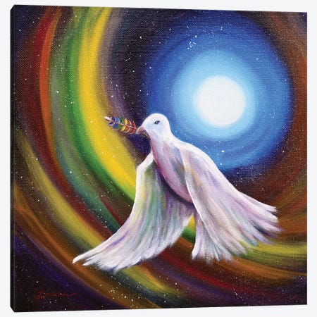 Love Is Love Peace Dove Canvas Print #LAI49} by Laura Iverson Canvas Artwork