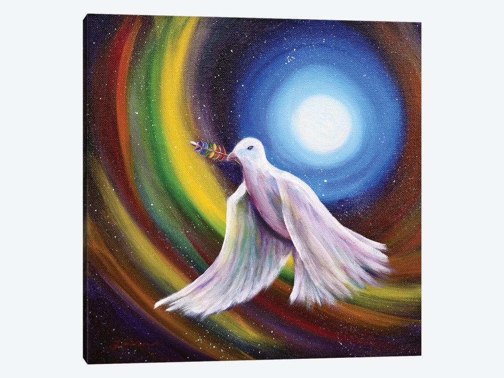 Love Is Love Peace Dove by Laura Iverson 1-piece Canvas Print