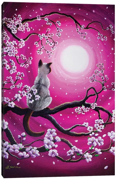 Magenta Morning Sakura Canvas Art Print - Laura Iverson
