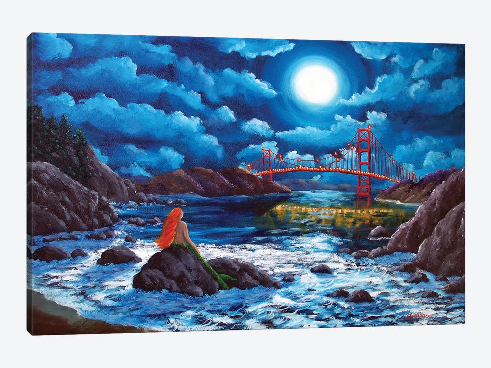 Mermaid At The Golden Gate Bridge by Laura Iverson 1-piece Canvas Wall Art