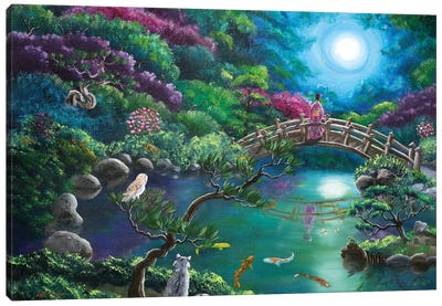 Mystical Moon Gazing Canvas Art Print - Laura Iverson