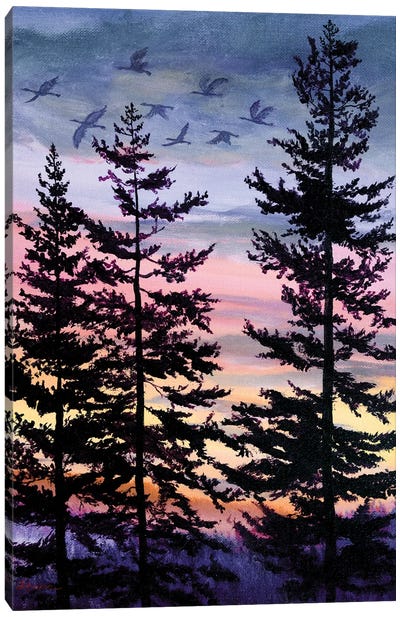 Oregon Sunset Canvas Art Print - Laura Iverson