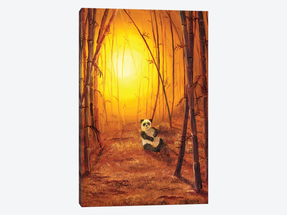 Panda In Golden Glow by Laura Iverson 1-piece Canvas Artwork