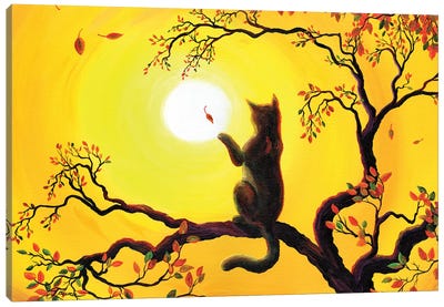 Playing On A Golden Afternoon Canvas Art Print - Laura Iverson