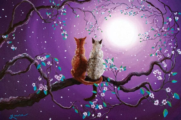 Black: Plum Blossoms In Pale Moonlight by Laura Iverson