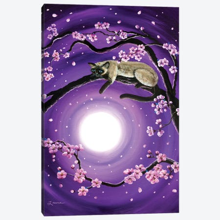 Purple Moonlight Sakura Canvas Print #LAI70} by Laura Iverson Art Print
