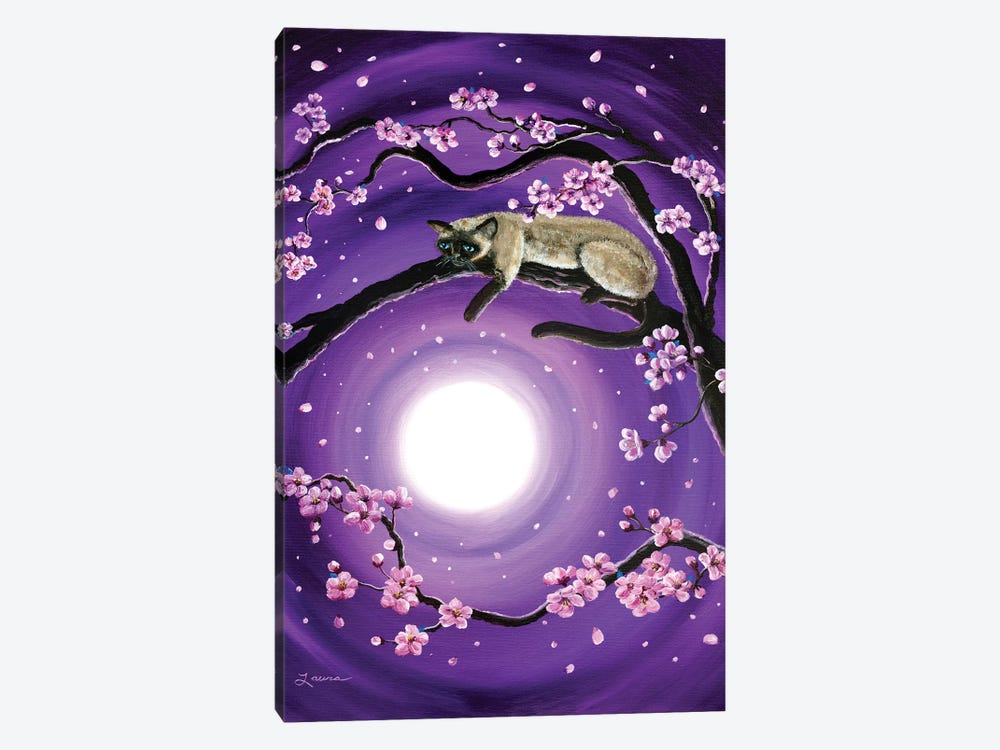 Purple Moonlight Sakura by Laura Iverson 1-piece Art Print