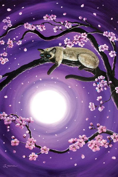 Cherry Blossoms: Purple Moonlight Sakura by Laura Iverson