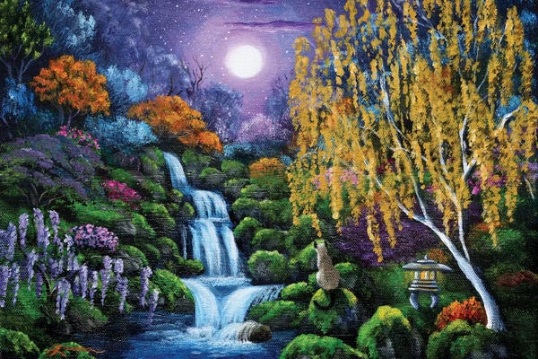 Siamese: Siamese Cat By A Cascading Waterfall by Laura Iverson