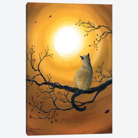 Siamese Cat In Autumn Glow Canvas Print #LAI79} by Laura Iverson Art Print