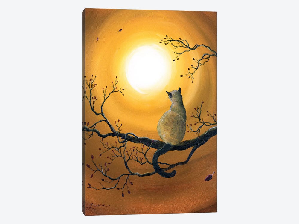 Siamese Cat In Autumn Glow by Laura Iverson 1-piece Canvas Wall Art