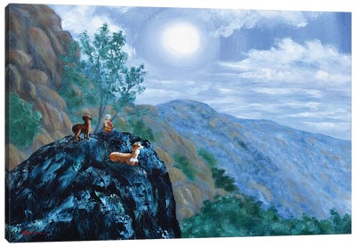Alpaca Shaman Meditation Canvas Art Print - Rocky Mountain Art Collection - Canvas Prints & Wall Art