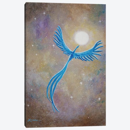Azure Phoenix Rising Canvas Print #LAI9} by Laura Iverson Art Print
