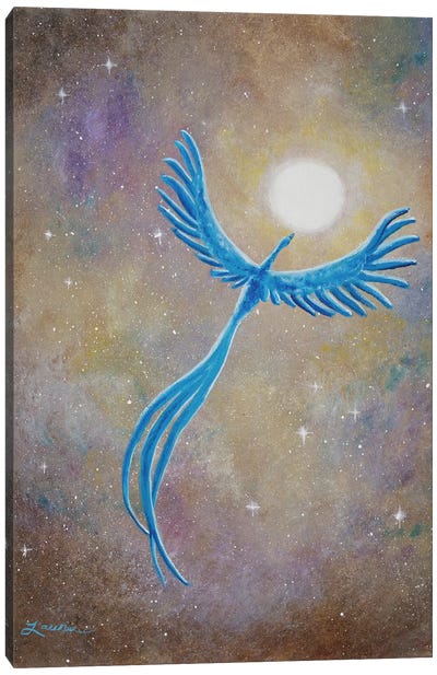 Azure Phoenix Rising Canvas Art Print - Laura Iverson