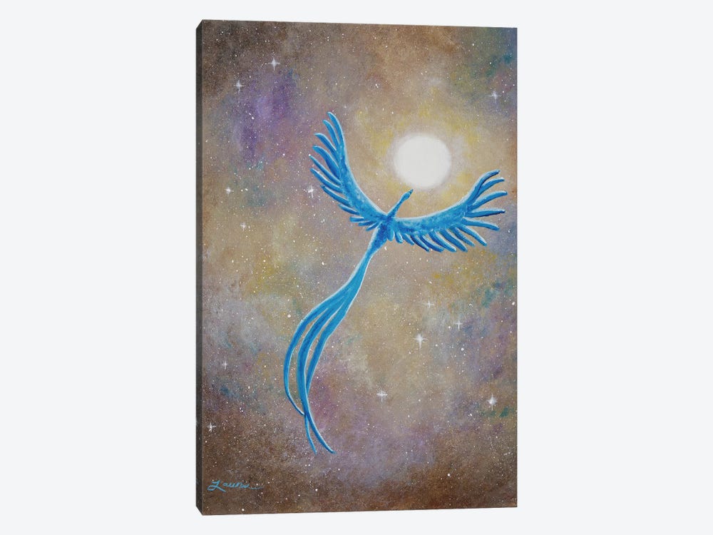 Azure Phoenix Rising by Laura Iverson 1-piece Canvas Print