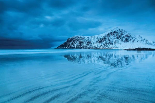 Snowy Mountains: Norway, Lofoten, Skagsanden Beach II by Mikolaj Gospodarek