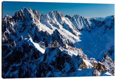 France, Chamonix, Alps, View From Aiguille du Midi I Canvas Art Print - Snowy Mountain Art