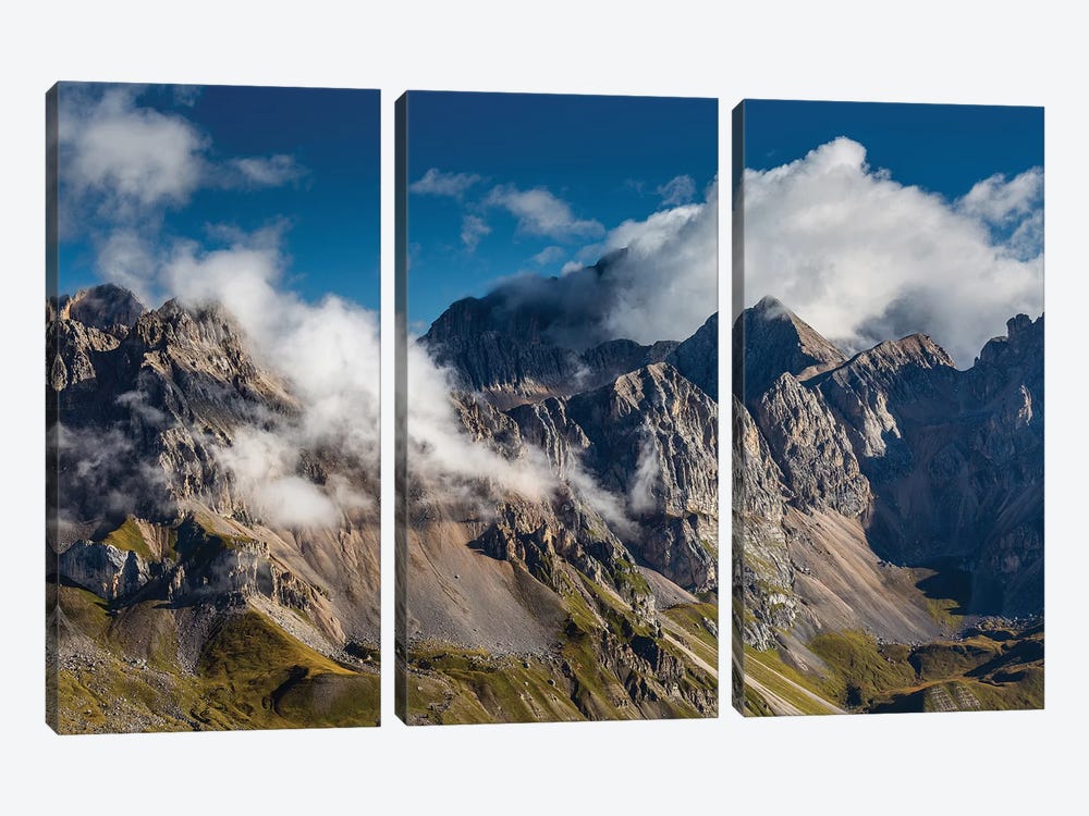 Italy, Alps, Dolomites, Col Margherita Park III 3-piece Canvas Art Print