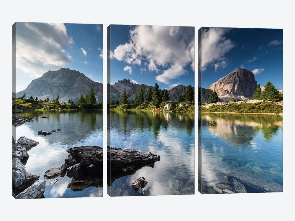 Italy, Alps, Dolomites, Lago di Limides III 3-piece Art Print
