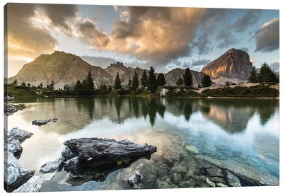 Italy, Alps, Dolomites, Lago di Limides IV Canvas Art Print - Mountains Scenic Photography