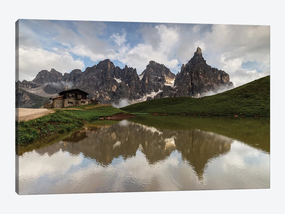 Italy, Alps, Dolomites, Mountains, Passo Rolle - Rifugio Baita Segantini II by Mikolaj Gospodarek 1-piece Canvas Print