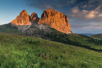 Italy, Alps, Dolomites, Mountains, Passo Sella, Sassolungo by Mikolaj Gospodarek art print