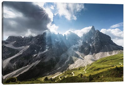 Italy, Alps, Dolomites, Passo Rolle. Pale di San Martino II Canvas Art Print - Mikolaj Gospodarek