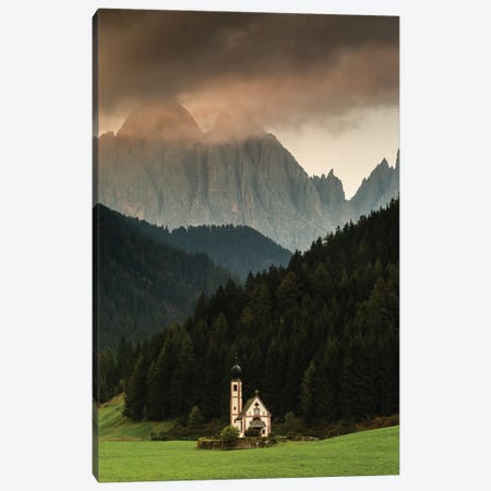 Italy, Alps, Dolomites, Val di Funes. Villnößtal. St. Johann in Ranui I Canvas Print #LAJ176} by Mikolaj Gospodarek Canvas Art Print