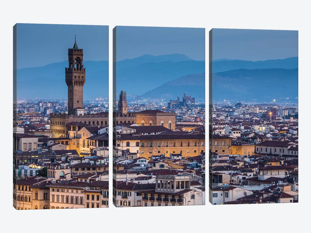 Italy, Tuscany, Florence - Palazzo Vecchio by Mikolaj Gospodarek 3-piece Canvas Art