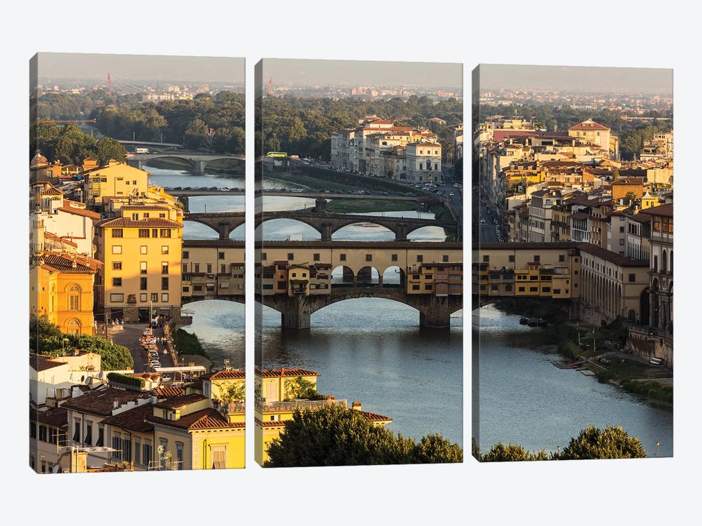 Italy, Tuscany, Florence - Ponte Vecchio by Mikolaj Gospodarek 3-piece Canvas Art Print