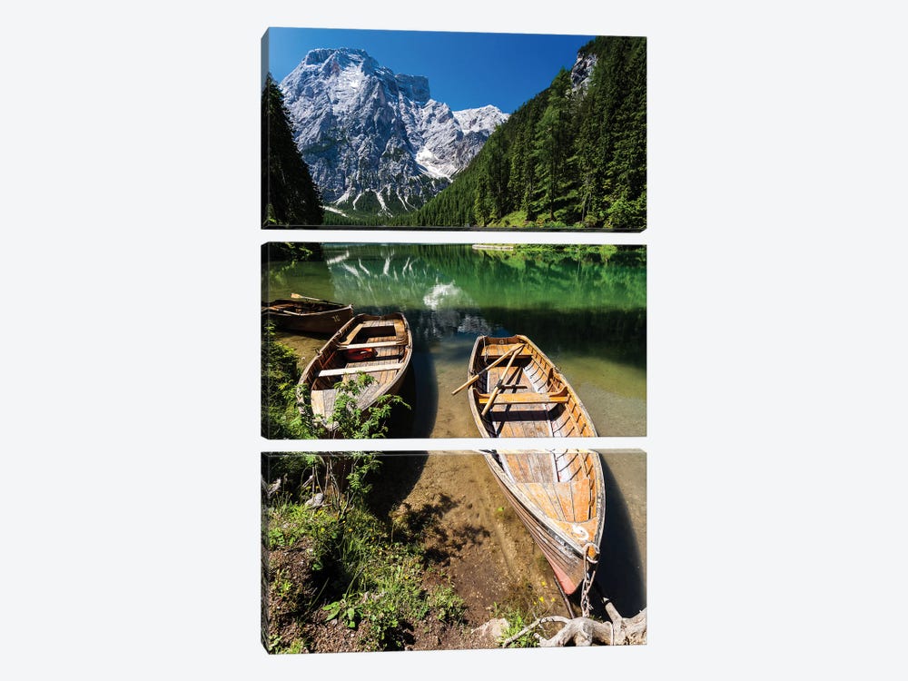 Italy, Dolomites, Lago di Braies by Mikolaj Gospodarek 3-piece Canvas Art