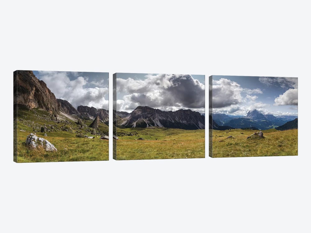 Europe, Italy, Alps, Dolomites, South Tyrol, Val Gardena, View From Malga Pieralongia Alm by Mikolaj Gospodarek 3-piece Canvas Artwork