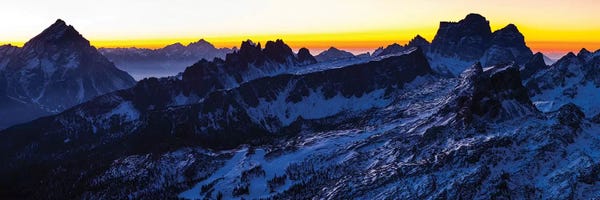 Europe, Italy, Alps, View From Lagazuoi. Winter Dolomites I