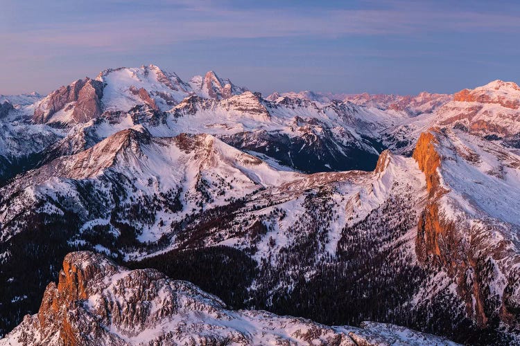 Europe, Italy, Alps, View From Lagazuoi. Winter Dolomites II