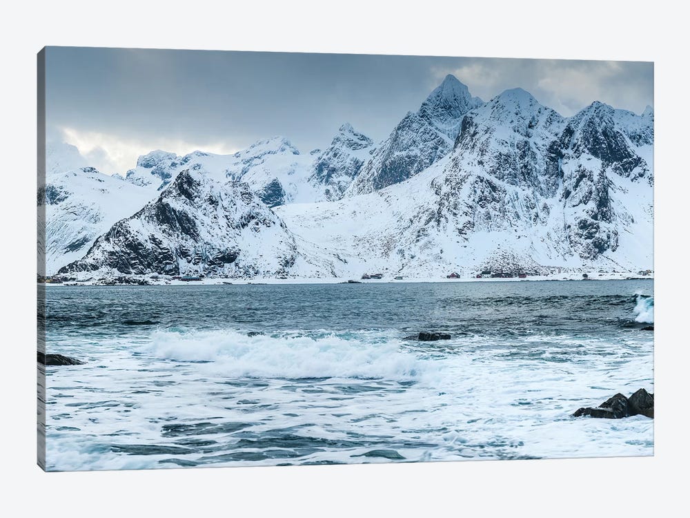 Norway, Nordland, Lofoten, Vareid, Flakstadoy, Winter Lofoten by Mikolaj Gospodarek 1-piece Canvas Print