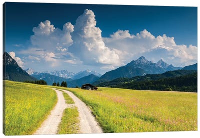 Germany, Alps, Bavaria, Buckelwiesen bei Mittenwald Canvas Art Print