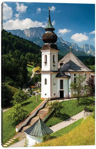 Germany, Alps, Bavaria, Maria Gern church, Berchtesgaden Canvas Art Print - Mikolaj Gospodarek