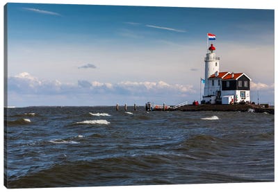 Netherlands, Marken, Paard van Marken (Horse Of Marken) Lighthouse Canvas Art Print - Mikolaj Gospodarek