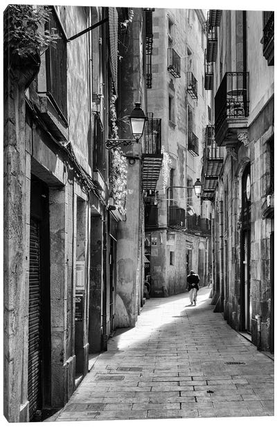 Spain, Barcelona Canvas Art Print - Black & White Photography