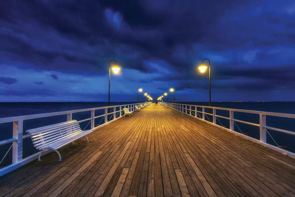 Indigo: Sunset - Pier - Baltic Sea - Gdynia - Poland by Mikolaj Gospodarek