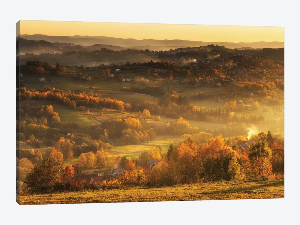 Autumn - Beskid Mountains - Poland by Mikolaj Gospodarek 1-piece Canvas Art Print