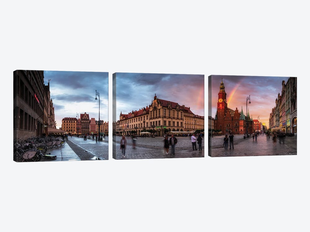 Wroclaw, Poland - Sunset After Storm by Mikolaj Gospodarek 3-piece Canvas Art