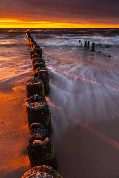 Ocean Sunrises & Sunsets: Poland, Baltic Sea, Dziwnow, Sunset III by Mikolaj Gospodarek