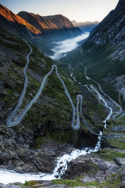 Serpentine Mountain Road Trollstigen, Norway by Mikolaj Gospodarek art print