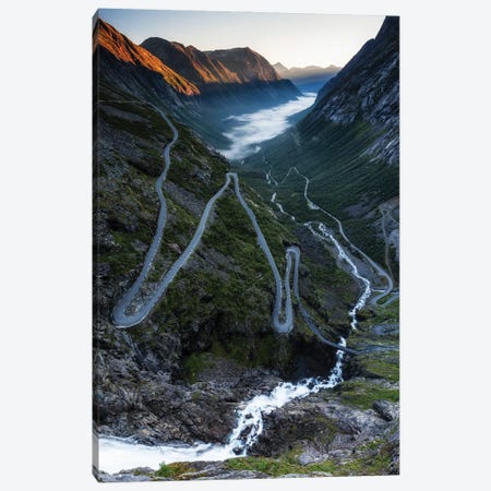 Serpentine Mountain Road Trollstigen, Norway Canvas Print #LAJ495} by Mikolaj Gospodarek Canvas Art