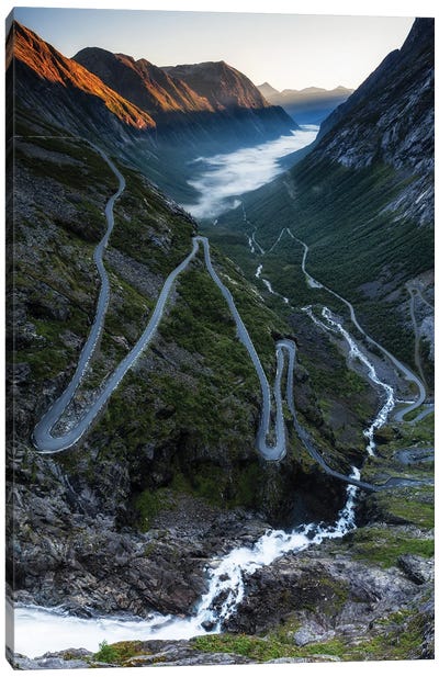 Serpentine Mountain Road Trollstigen, Norway Canvas Art Print - Mikolaj Gospodarek